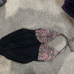 Christina Black and Multicolor One Piece Swimsuit